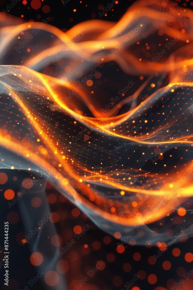 Poster abstract 3d space background with low poly design featuring interconnected dots and lines. concept 3