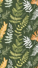Green, Yellow, and White Floral Wallpaper Pattern