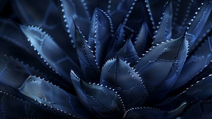 agave cactus. abstract natural pattern background. dark blue toned