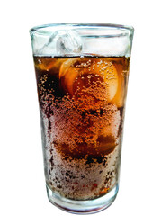 Soft drinks on a white background.