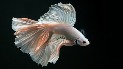 Obraz premium Betta fish. Siamese fighting fish isolated over black background. aquatic pet