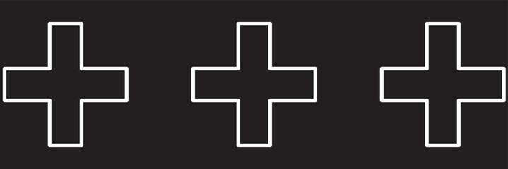 Plus Icon set vector. Add plus sign and symbol