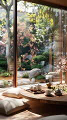 Japanese Garden Living Room Tea Room