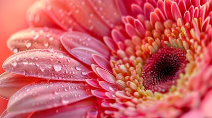 Beautiful Nature Background.Floral Art Design.Abstract Macro Photography.Gerbera Daisy Flower.Pastel Flowers.Pink Background.Creative Artistic Wallpaper.Wedding Invitation.Celebration.love.Close up.
