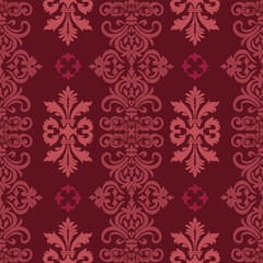 Red Damask Vintage Seamless Pattern , Luxury design