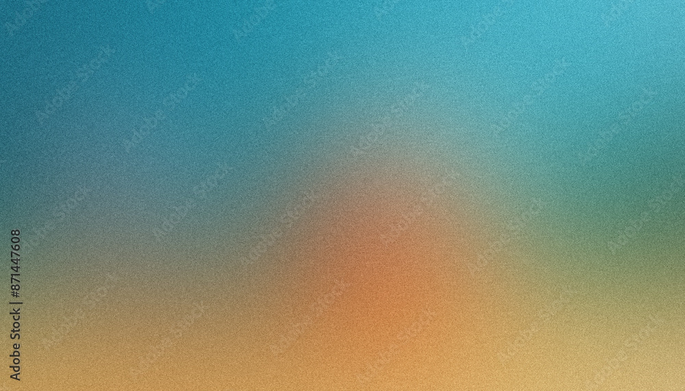 Poster grainy gradient background with textured surface transitioning from blue to orange