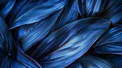 Abstract blue Ti or Cordyline leaves texture pattern macro photography