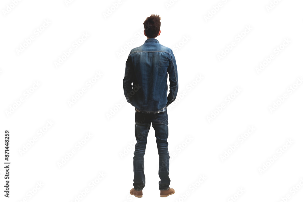 Poster view of a man isolated on transparent background