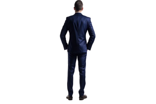 view of a businessman isolated on transparent background