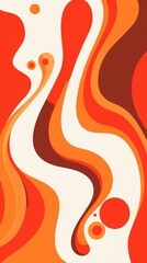 Obraz premium Abstract Orange And White Swirling Shapes Wallpaper