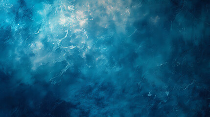 Fototapeta premium Abstract underwater scene with light rays shining through a blue ocean surface, creating a tranquil, mesmerizing ambiance