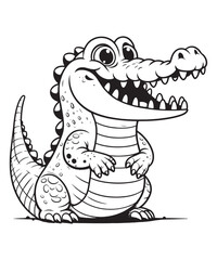 Crocodile line art