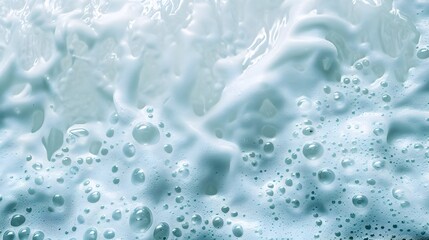 Naklejka premium Seafoam Texture with Light Reflecting Bubbles in Turquoise Blue Waters