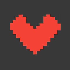 Fototapeta premium Retro Pixel Art Red Heart, pixel heart art.