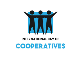 International Day of Cooperatives. The first Saturday in July. White background. Flat design vector.