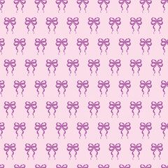 Purple Bow Seamless Pattern Design