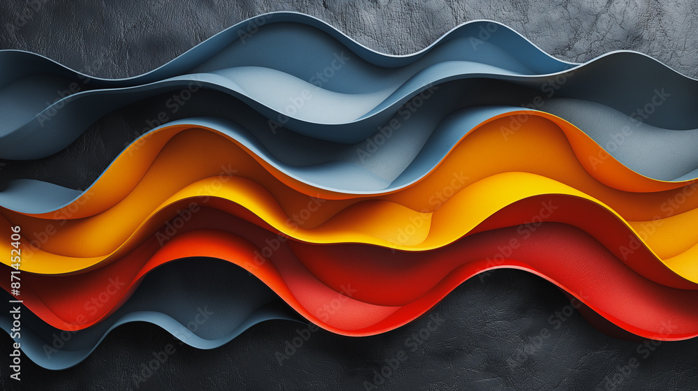 Poster flowing colorful lines in a wavy abstract vector pattern for web design or a cool backdrop