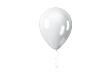 white balloon isolated on transparent background