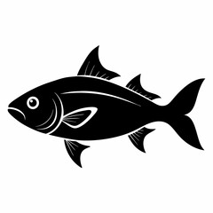 Bluefish vector silhouette black 