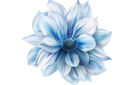 white blue flower isolated on transparent background - Powered by Adobe