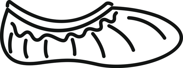 Simple line art illustration of ballet shoes, capturing the essence of dance and grace