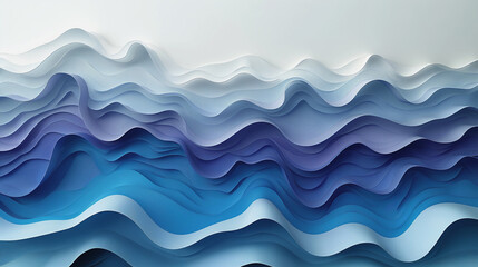 Fototapeta premium Abstract blue waves create a seamless ocean pattern for a cool summer background