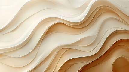 Fototapeta premium Abstract wavy layers in neutral tones creating a flowing, textured pattern. Ideal for backgrounds and design projects.