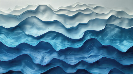 Abstract blue ocean waves in a seamless vector pattern for wallpapers and backgrounds