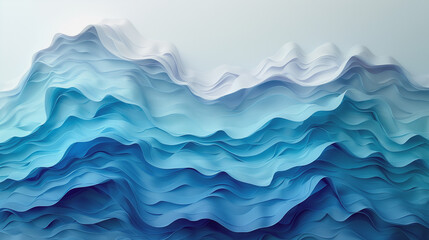 Abstract blue ocean waves in a seamless vector pattern for a cool summery background