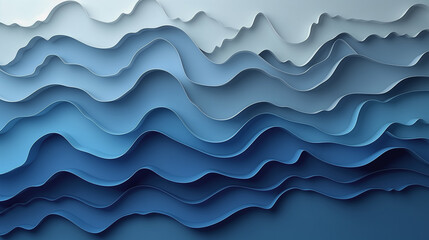 Abstract blue waves create a seamless ocean pattern, perfect for a summery wallpaper or background