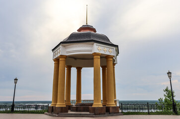Tobolsk, Tyumen Region, Russian Federation - June 14, 2024. Observation deck with Rotunda at the...