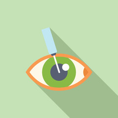 Illustration of a medical instrument performing laser eye surgery