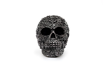 Creepy horror nuts and bolts skull with strange swirling mist homemade creations Created Homemade...
