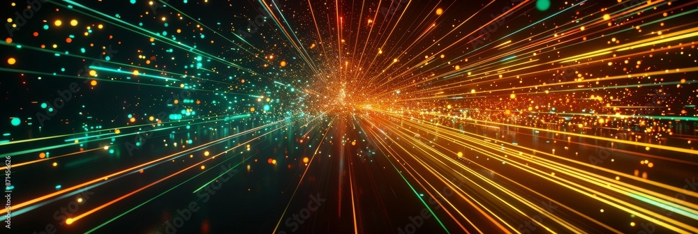 Poster high-definition 4k banner showcases sharp focus on the abstract play of light and color.