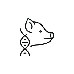 DNA pig icon. Simple DNA pig icon for social media, app, and web design. Vector illustration.
