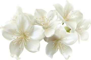 white flowers isolated on transparent background