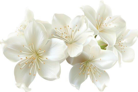 Fototapeta white flowers isolated on transparent background