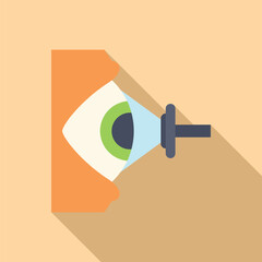 Medical professional using tool examining patient eye during ophthalmology checkup appointment