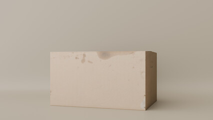 a white box with a brown spot on it
