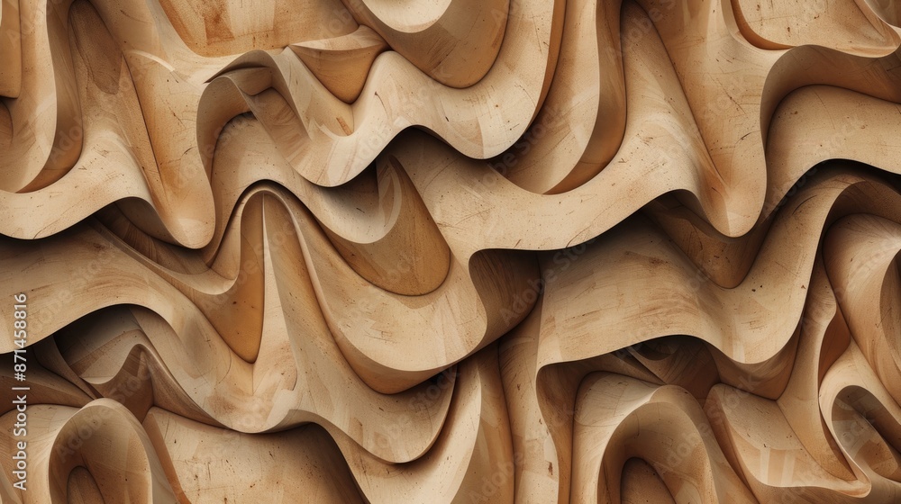 Poster abstract seamless pattern with textured brown paper design