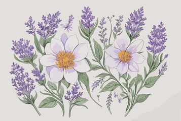 Obraz premium Adobe Illustrator Artwork vector watercolor painting colorful splashes on a white floral background flower leaf bouquet beautiful natural bloom graphic drawing rose pattern abstract painted