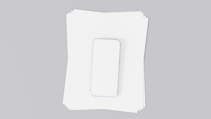 a white phone sitting on top of a piece of paper