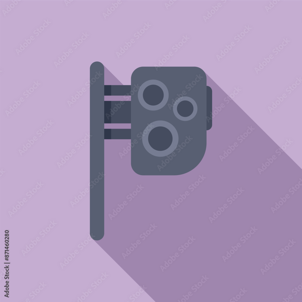 Poster traffic light showing stop signal with red lights on for transportation concept design