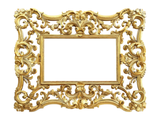 An ornate gold antique picture frame with intricate designs, perfect for classical artwork display and vintage decoration.