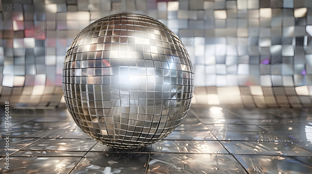 Wall mural silver discoball background texture