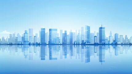 Obraz premium Abstract Vector Illustration, Futuristic blue Urban city Landscape with Advanced Smart City Technology, Graphic Resources, Wallpapers, Brochure, Websites, banner design, Advertising, web, background t