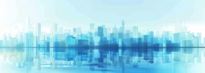 Obraz premium Abstract Vector Illustration, Futuristic blue Urban city Landscape with Advanced Smart City Technology, Graphic Resources, Wallpapers, Brochure, Websites, banner design, Advertising, web, background t