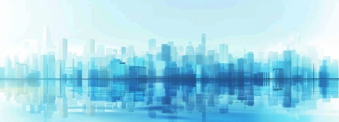 Abstract Vector Illustration, Futuristic blue Urban city Landscape with Advanced Smart City Technology, Graphic Resources, Wallpapers, Brochure, Websites, banner design, Advertising, web, background t