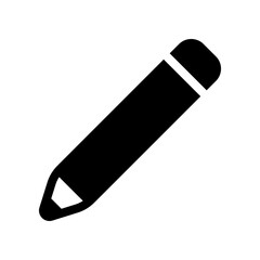 Pencil icon isolated on white background.