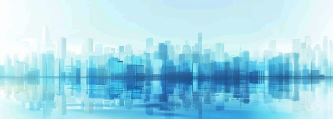 Obraz premium Abstract Vector Illustration, Futuristic blue Urban city Landscape with Advanced Smart City Technology, Graphic Resources, Wallpapers, Brochure, Websites, banner design, Advertising, web, background t